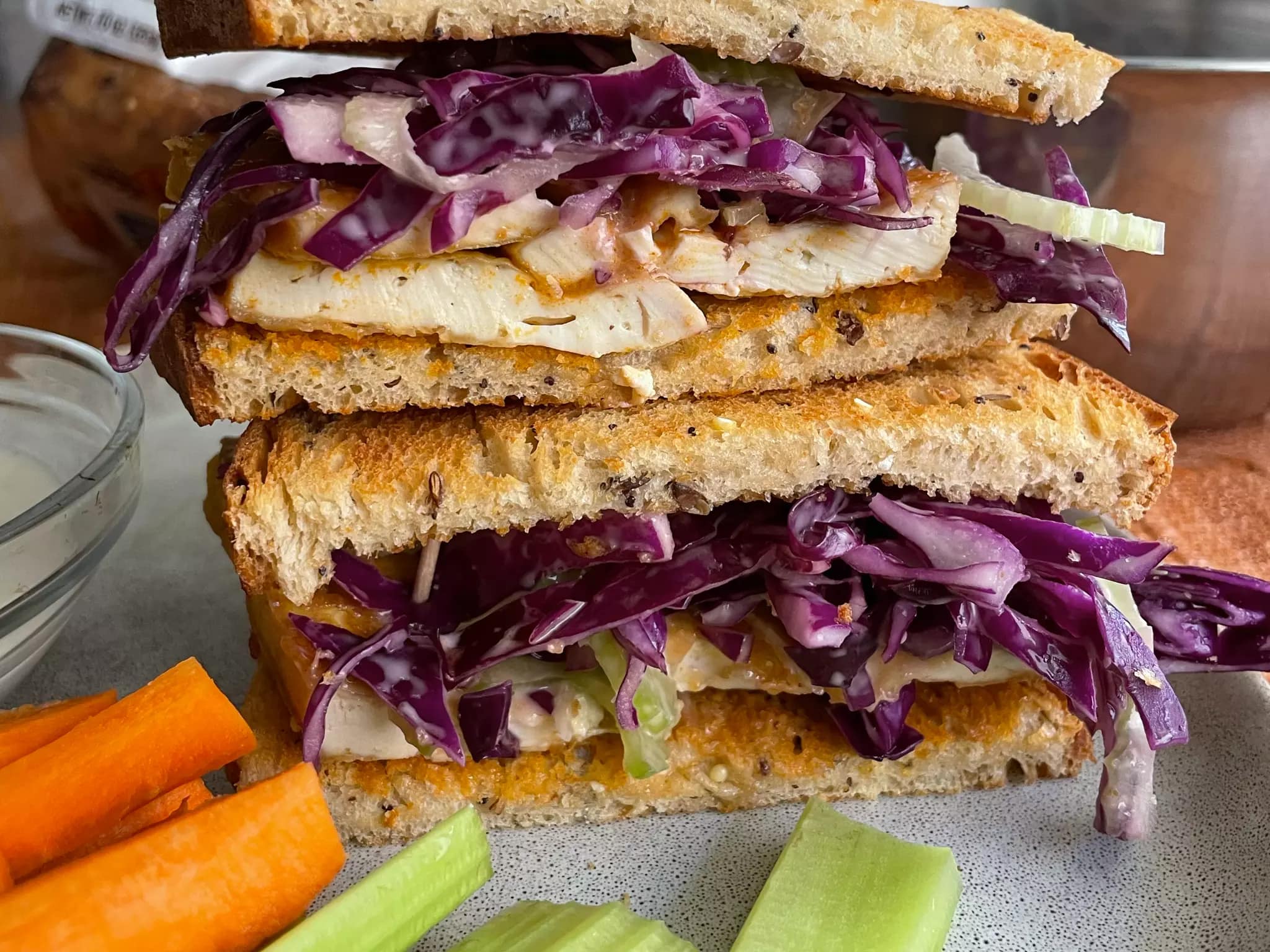 Buffalo Tofu Ranch Slaw