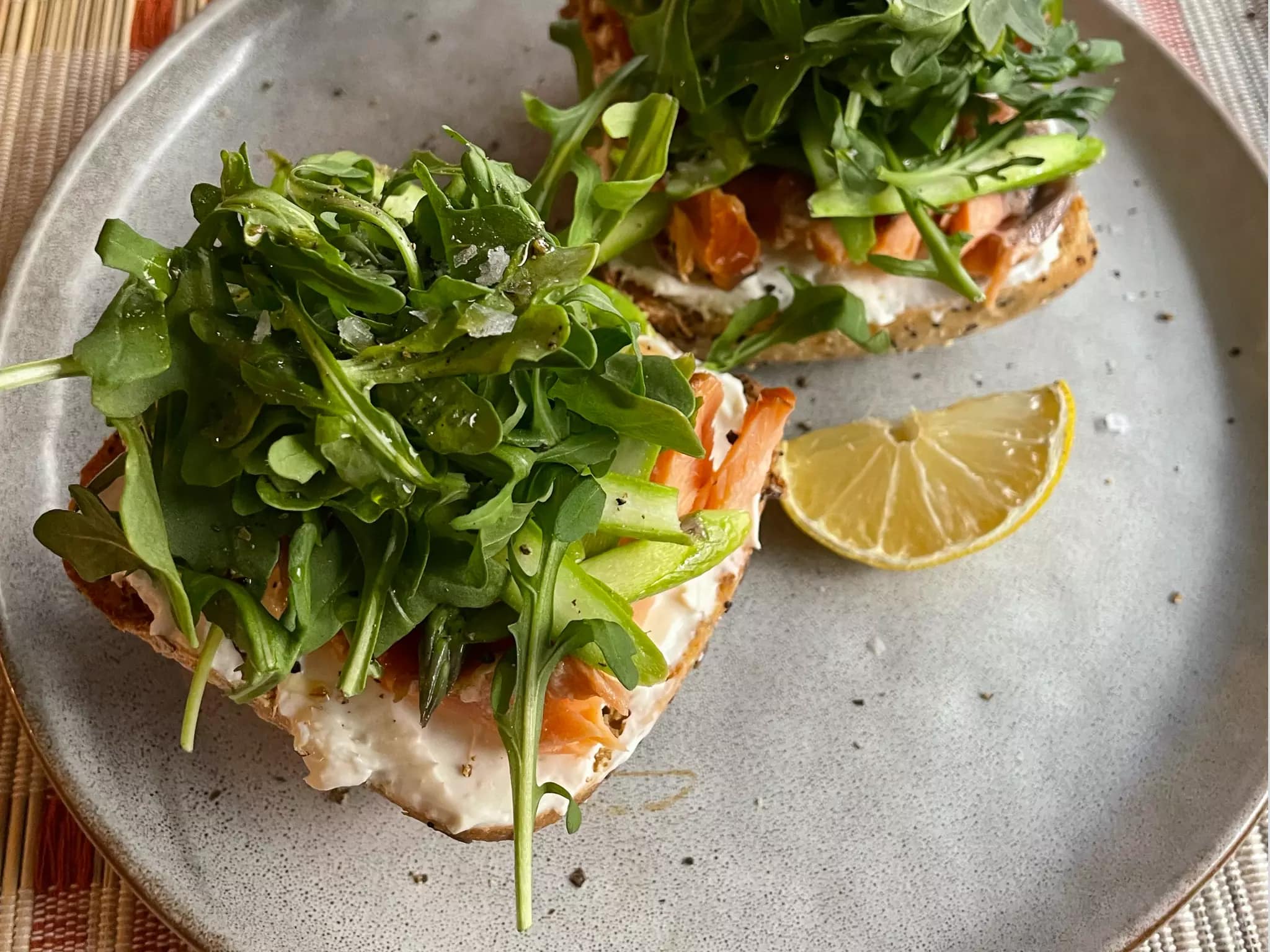 Open-faced, High-Protein Salmon