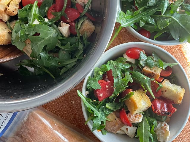 Red and Green Holiday Panzanella