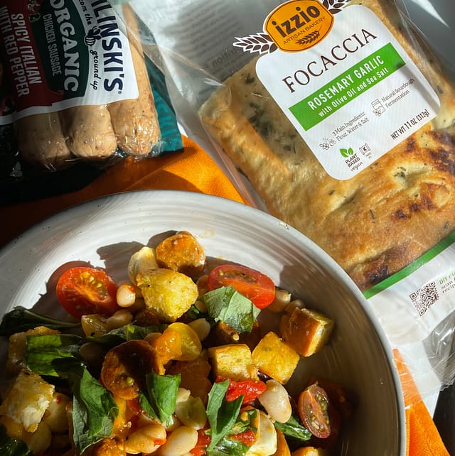 Spicy Sausage and White Bean Panzanella