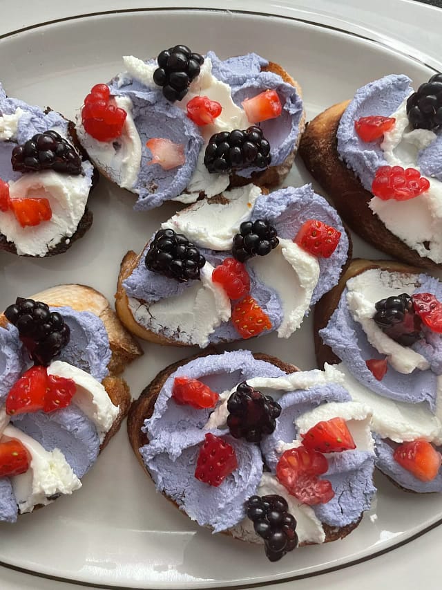Red White and Blue Crostini